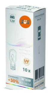 Лампа накаливания 12V SVS W16W W2.1х9.5d шт.