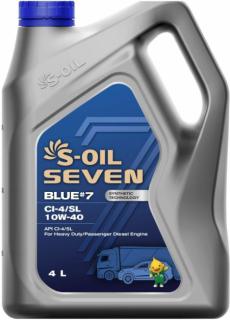Масло моторное S-OIL 7 BLUE#7 CI-4/SL 10w-40 4л