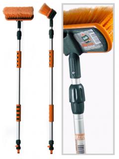 Щетка для мытья 90-160см телескоп, проточная ручка, запорный кран Li-Sa 39778