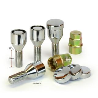 *Комплект болтов-секреток М12Х1,50Х28 Хром Конус 375110Х2 
