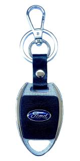 Брелок FORD логотип на подвеске черный металл кожа BAK 007 MASHINOKOM 