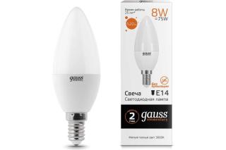 Лампа E14 3000k candle 8w GAUSS LED Elementary 33118  1/10/100