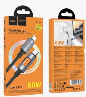 Кабель Type-C USB (1,2м) 3.0A черный нейлон 00839 U144 HOCO 