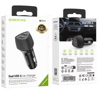 Устройство зарядное 2 USB порт 3,4А QC черный BZ31A 48853 Borofone