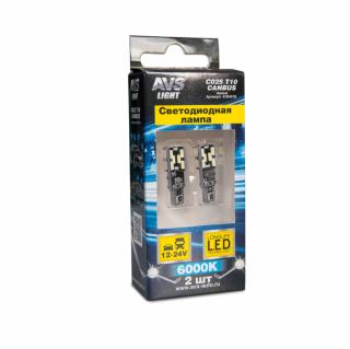 A78451S Светодиодная лампочка С025 T10/белый/ W2.1x9.5D) 24 SMD 4014, 2шт