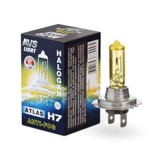 Галогенная лампа AVS/ATLAS ANTI-FOG/желтый H7 12V.55W коробка 1шт.