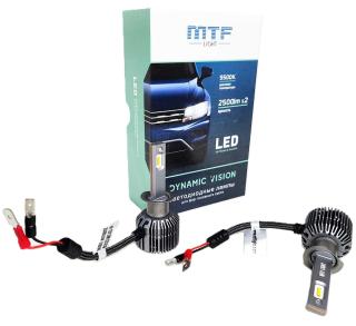 Лампа светодиодная 12V MTF H1 серия DYNAMIC VISION LED, 28W, 3000lm, 5500K, кулер, к-т.