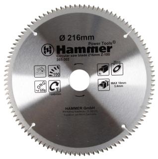 Диск пильный по алюминию 216х100х30мм Hammer Flex 205-302 CSB AL  