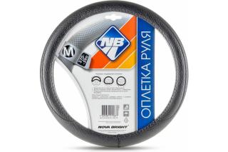 Оплетка на руль  М черная шагрень экокожа 46654 Nova Bright (25)