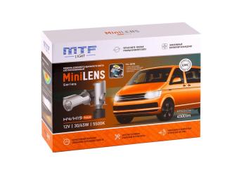 Лампа светодиодная 12-24V MTF H4/H19 MiniLens, 40/50W, 5500K, 4500LM, к-т.