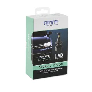 Лампа светодиодная 12V MTF H4 серия DYNAMIC VISION LED, 28W, 2500lm, 5500K, кулер, к-т.
