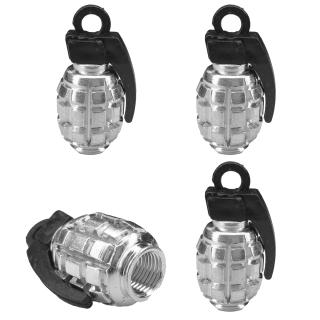 Колпачки на ниппель ГРАНАТА серебро металл (уп.4шт) KNV 011-1 MASHINOKOM