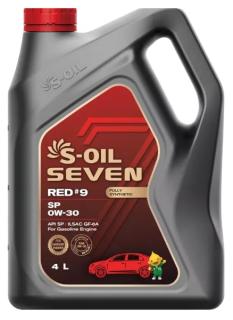 Масло моторное S-OIL 7 RED#9 SP/SN Plus 0w-30 4л.синтетика