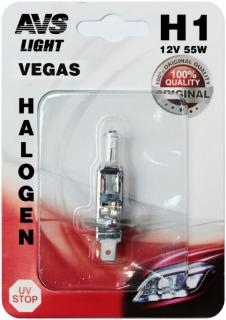 Галогенная лампа AVS Vegas в блистере H1.12V.55W. 1шт