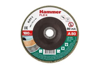 Круг лепестковый торцевой д/УШМ 180 Х 22 Р 80 тип 1 КЛТ  Hammer Flex SE 213-032