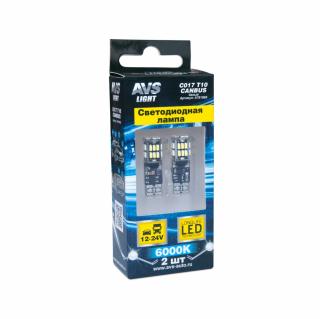 A78196S Светодиодная лампочка С017 T10/белый/ W2.1x9.5D) 30 SMD 3014, 2шт