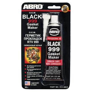 912-AB Герметик прокладок 999 силиконовый OEM (черный) 85 г ABRO (Made in USA)