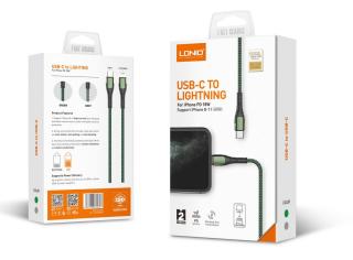 Кабель Type-C Lightning (2м) 20W медь 110 жил LС112 серый LD_B4528 LDNIO 