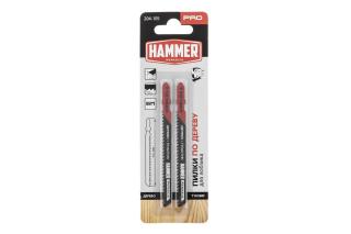 Пилка для лобзика T101BRF дерево\пластик Hammer Flex 204-105 JG WD 74мм, шаг 2.5, BiM (2шт)