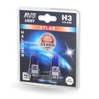 Галогенная лампа AVS ATLAS/5000K/H3.12V.55W.2шт