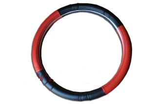 Оплетка на руль М черный/красный иск.кожа блистер HJ-1014BKRD-M TORINO