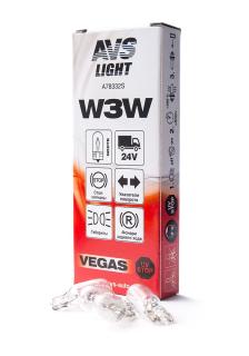 A78332SЛампа AVS Vegas 24V.W3W(W2.1*9.5) BOX(10шт)