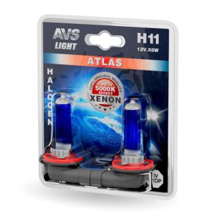 Галогенная лампа AVS ATLAS/5000K/H11.12V. 55W. 2шт