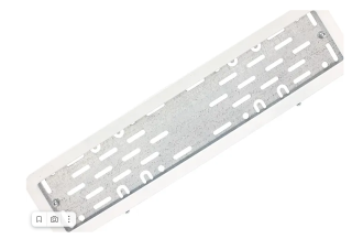 Рамка под номерной знак нерж.сталь закругл.углы белый AF-003 WH TORINO