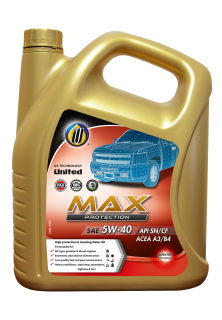 UNITED MAX PROTECTION SAE 5W40 API SN (PAO) 5л (6)