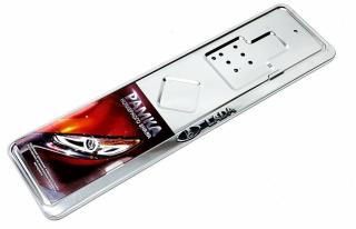 Рамка под номерной знак LADA с широким полем нерж сталь серебро