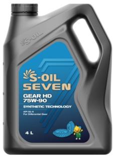 Масло трансмиссионное S-OIL 7 GEAR HD GL-5 75w-90 4л