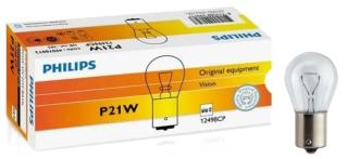 12498HWCP PHILIPS Лампа P21W BA15s Vision 12V 21W / 10box