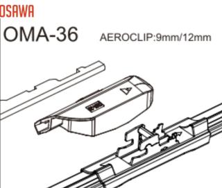 Адаптеры для щеток с/о (2шт) OMA36 Osawa (Aeroclip)