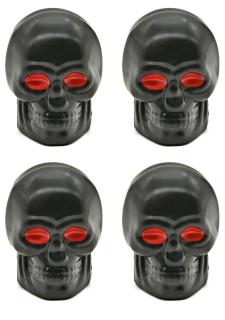 Колпачки на ниппель ЧЕРЕП черный пластик (уп.4шт) KNV 022 MASHINOKOM