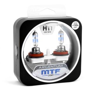 Лампа галогенная 12V MTF H11 серия ARGENTUM +130%, 55W, к-т.