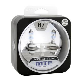 Лампа галогенная 12V MTF H7 серия ARGENTUM +130% 55W, к-т.