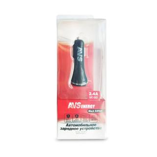 Устройство зарядное USB AVS 2 порта UC-322 (2,4A) черный A07281S 
