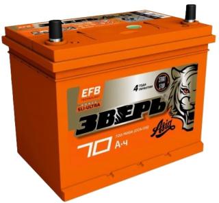 Аккумулятор ЗВЕРЬ ASIA EFB 70 о.п. 720А
