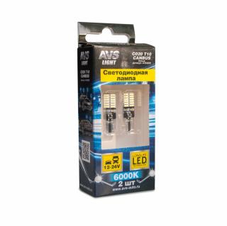 A78452S Светодиодная лампочка С020 T10/белый/ W2.1x9.5D) 24 SMD 4010, 2шт