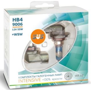 Лампа галогенная 12V SVS HB4/9006 серия Intensive+130% 55W+W5W, к-т 2шт. Ver.2.0