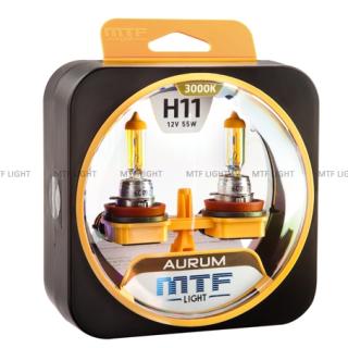 Лампа галогенная 12V MTF H11 серия AURUM, 55W, к-т.