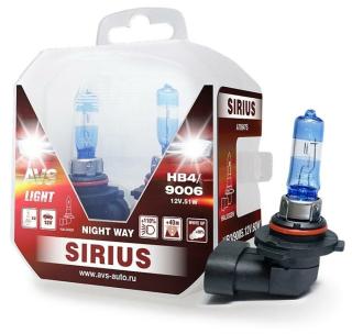 Галогенная лампа HB4/9006.12V.55W AVS SIRIUS/NIGHT WAY/ PB -2шт.