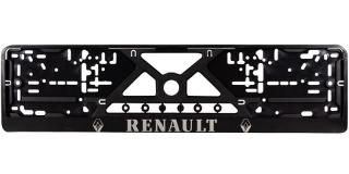 Рамка под номерной знак RENAULT черный/серебро RG054 MASHINOKOM