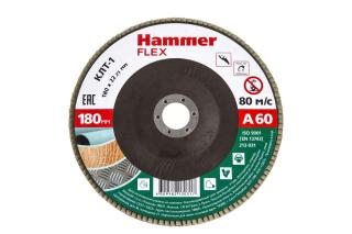Круг лепестковый торцевой д/УШМ 180 Х 22 Р 60 тип 1 КЛТ  Hammer Flex SE 213-031