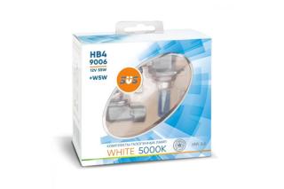 Лампа галогенная 12V SVS HB4/9006 серия White 5000K 55W+W5W, к-т 2шт. Ver.2.0