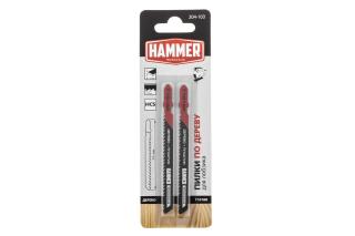 Пилка для лобзика T101BR дерево/пластик Hammer Flex 204-103 JG WD 74мм, шаг 2.5, обр.зуб, HCS (2шт)