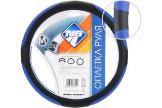 Оплетка на руль  М черный/синий перфорир.экокожа 48325 Nova Bright (25)