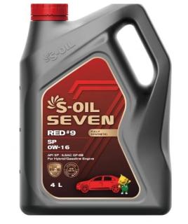 Масло моторное S-OIL 7 RED#9 SP/SN Plus Hybrid 0w-16 4л.синтетика