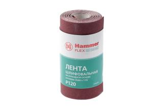 Лента шлиф.115х5м P120 рулон Hammer Flex  216-014  бум. основа