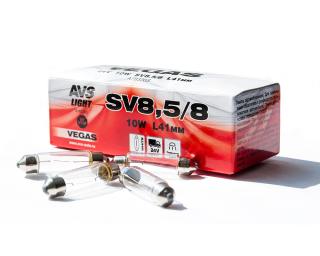 A78336ЛампаAVS Vegas24V.10W SV8.5/8)L41ммBOX(10шт)